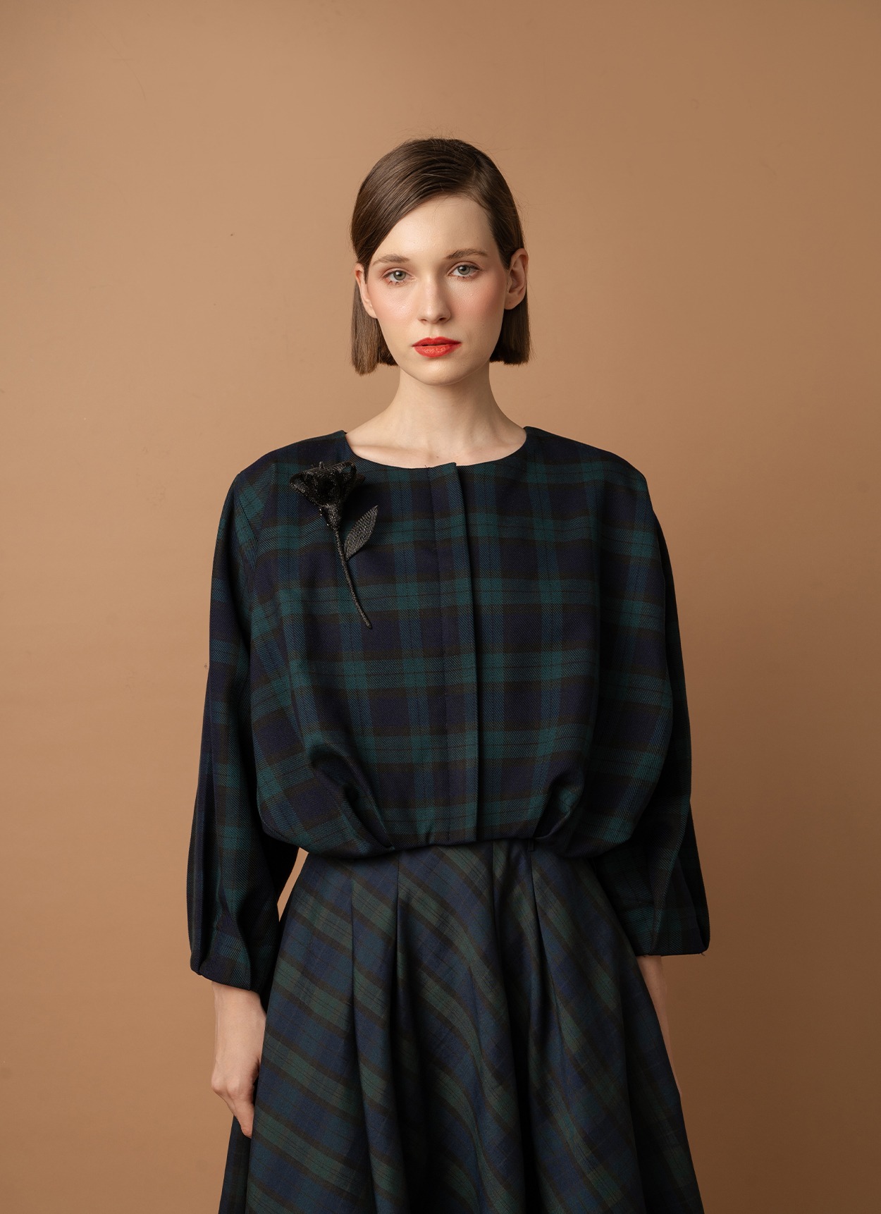 Baloon Blazer in Scottish Plaid