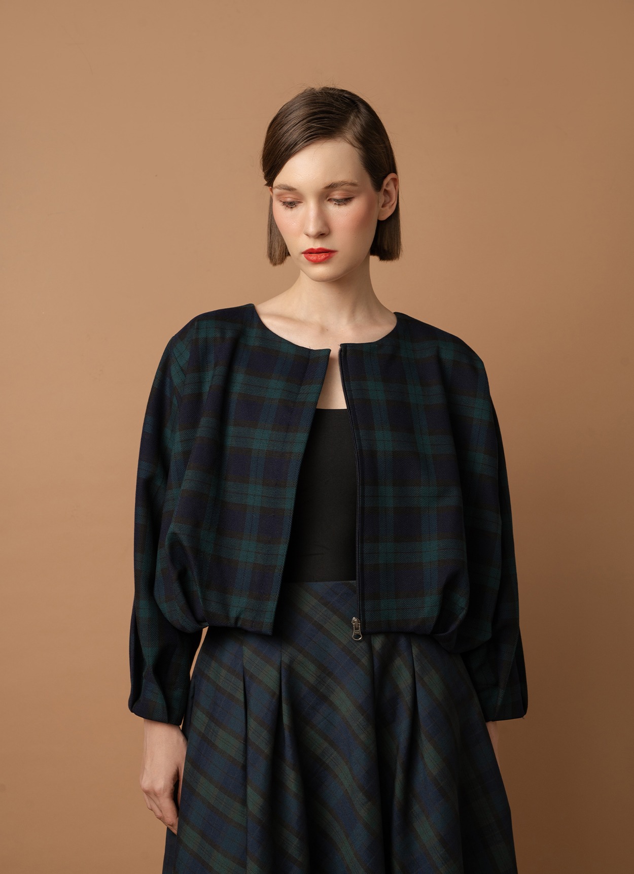 Baloon Blazer in Scottish Plaid
