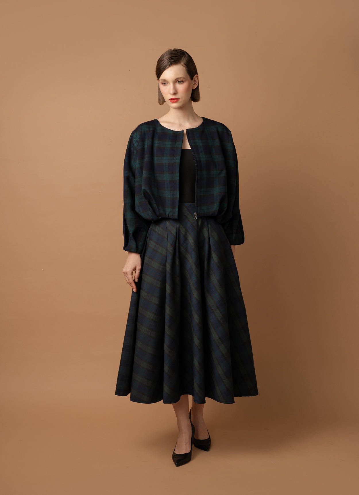 Bias Skirt in Scottish Plaid