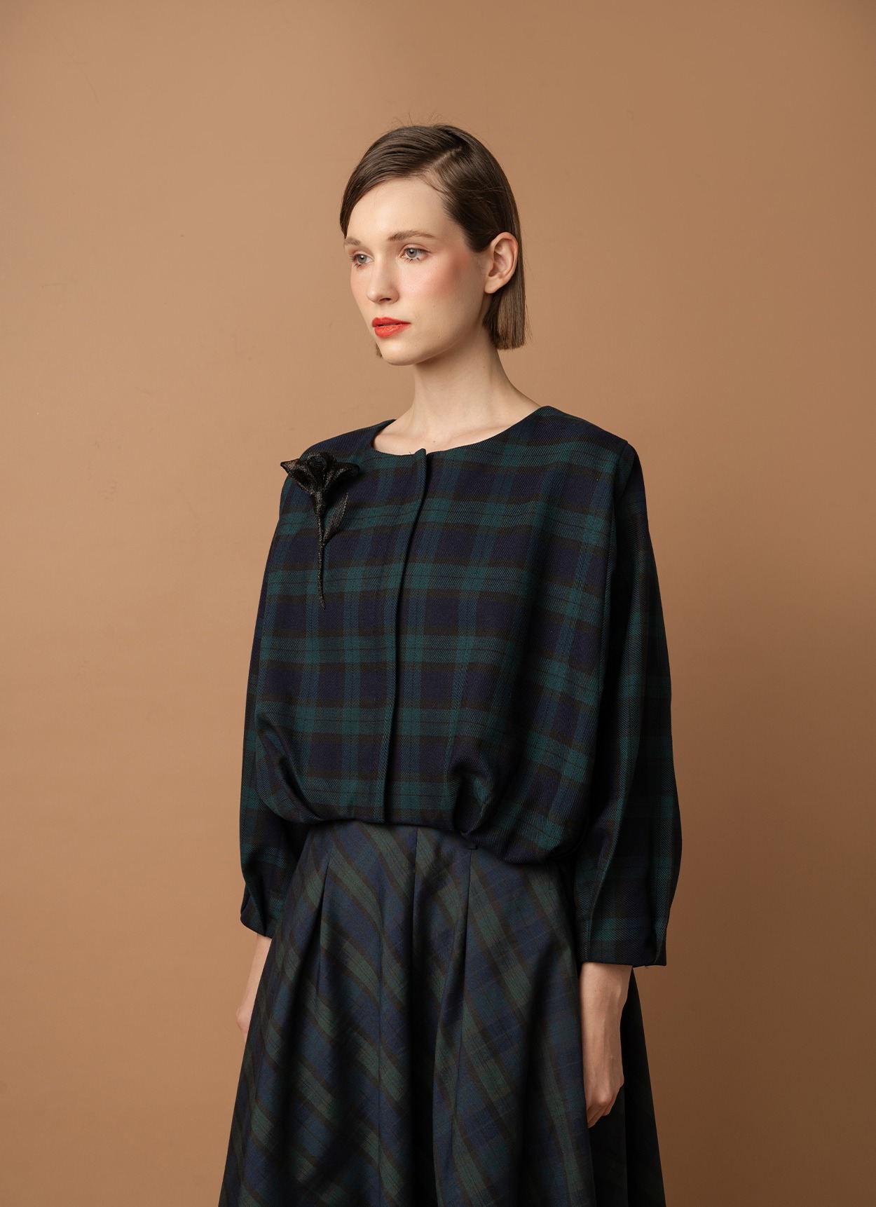Baloon Blazer in Scottish Plaid