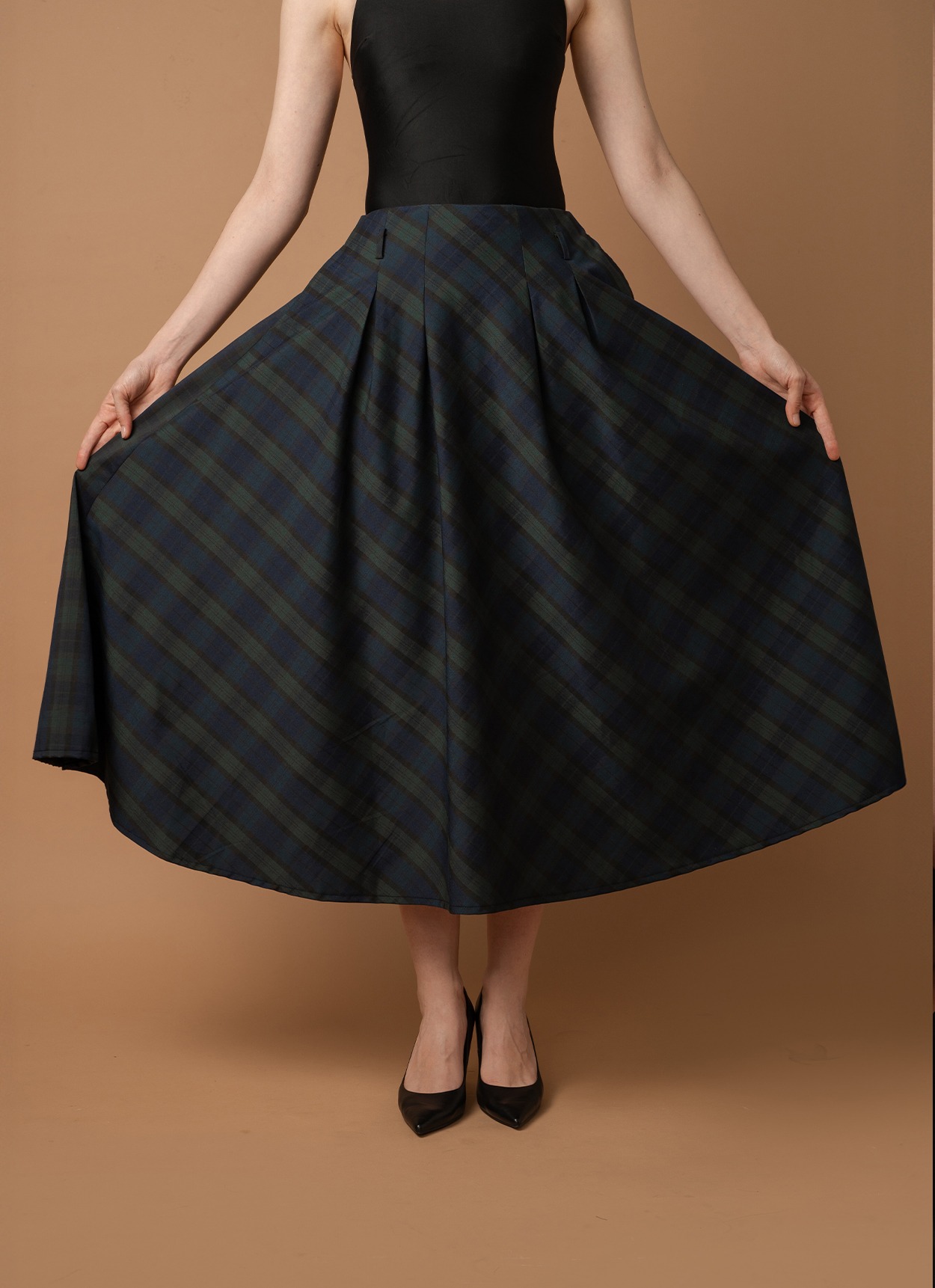 Bias Skirt in Scottish Plaid