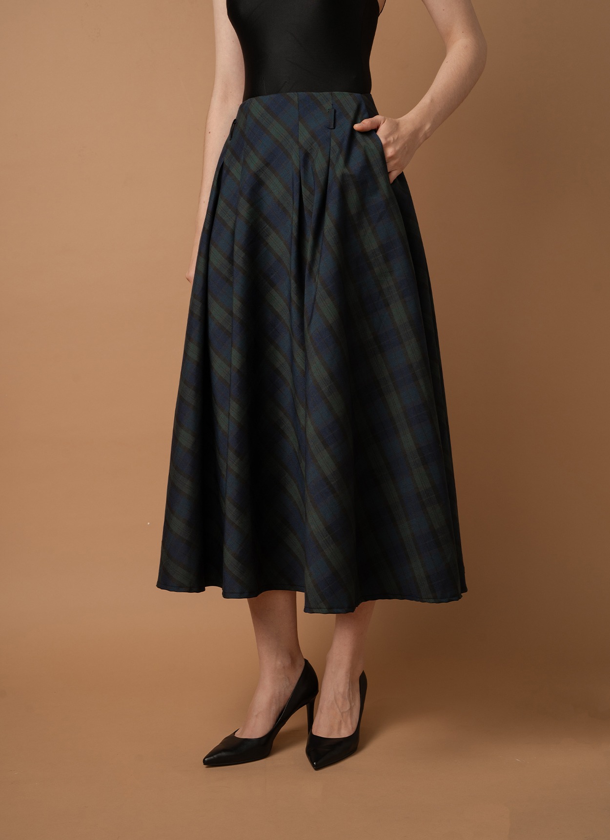 Bias Skirt in Scottish Plaid