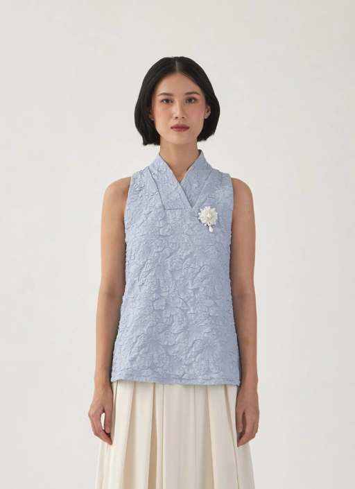 Image of Papier Blouse in Dusty Blue