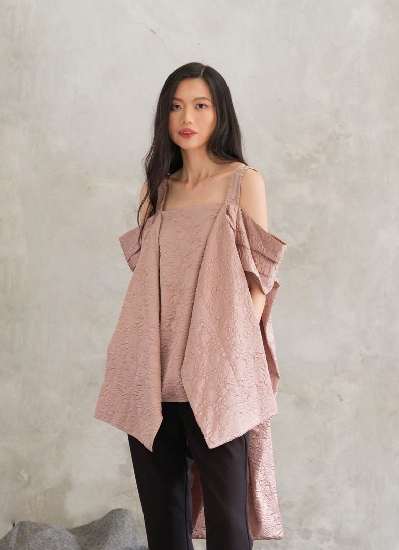 Orca Jacquard Top in Blush