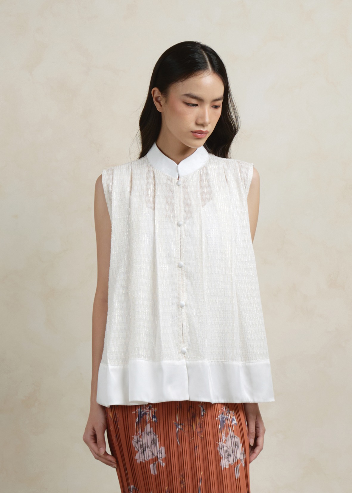 Celia Blouse in Pearl