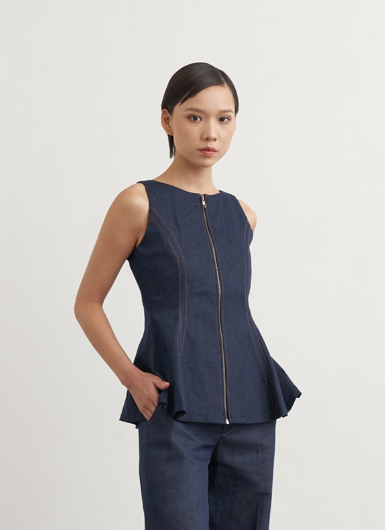 Curva Denim Top