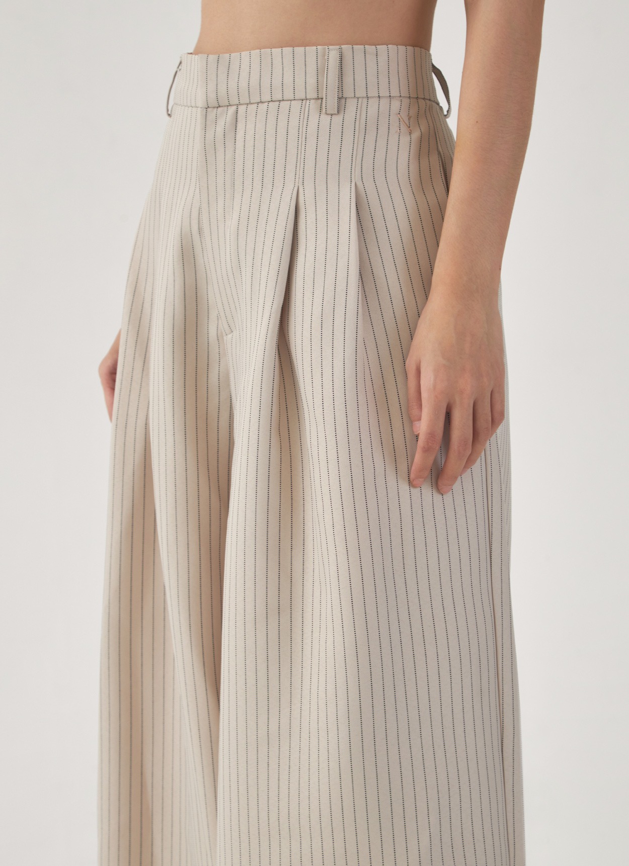 Daria Stripped Pants in Nude