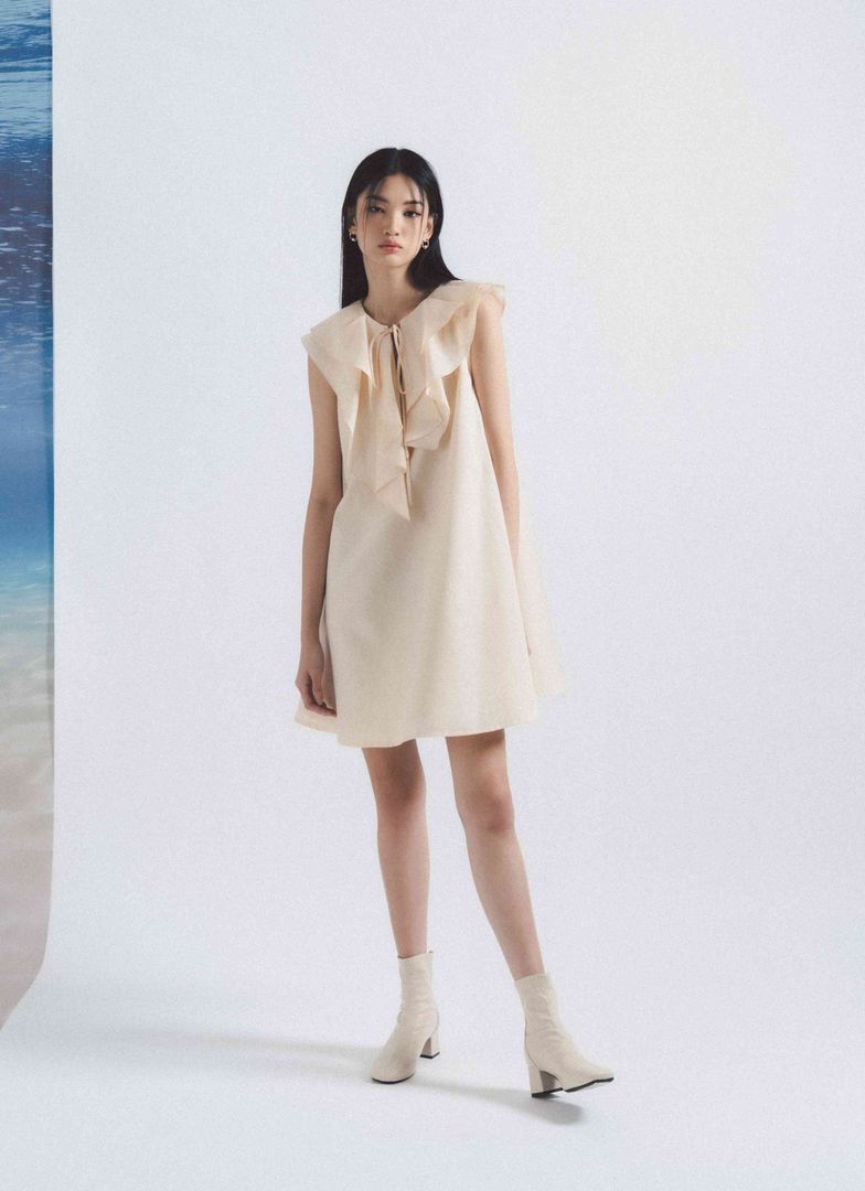 Perla Mini Dress in Peach