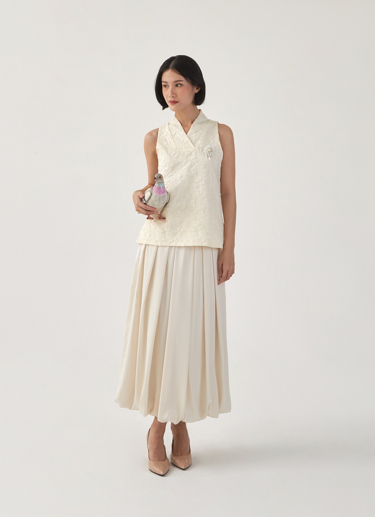 Papier Blouse in White