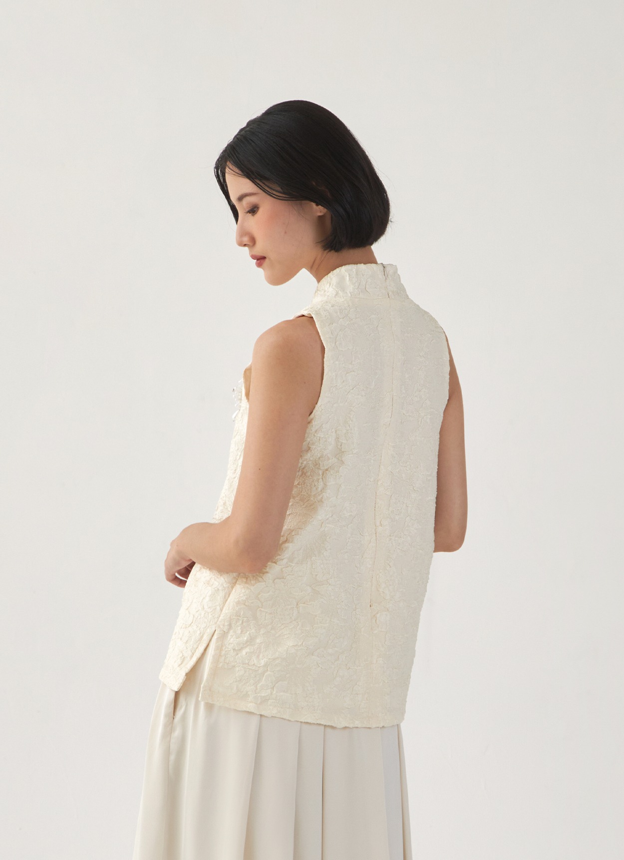 Papier Blouse in White