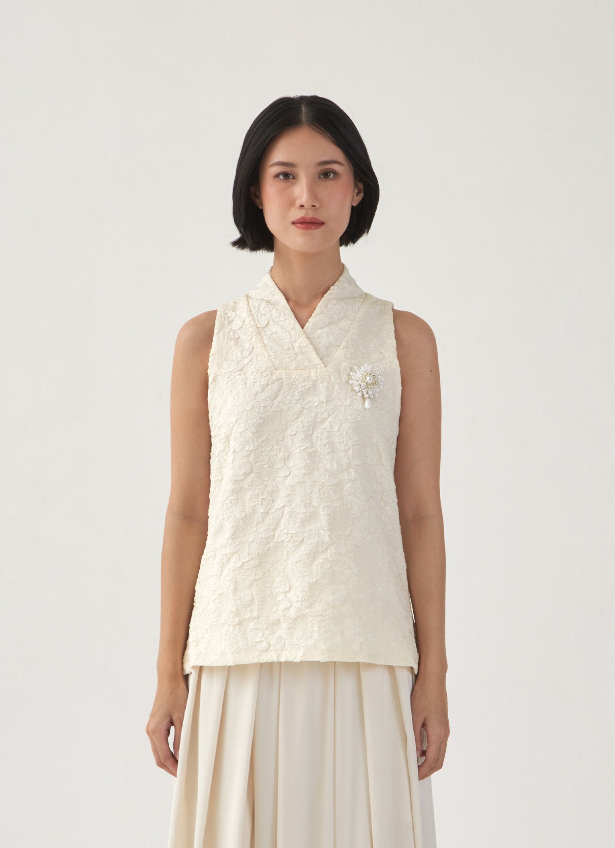 Papier Blouse in White