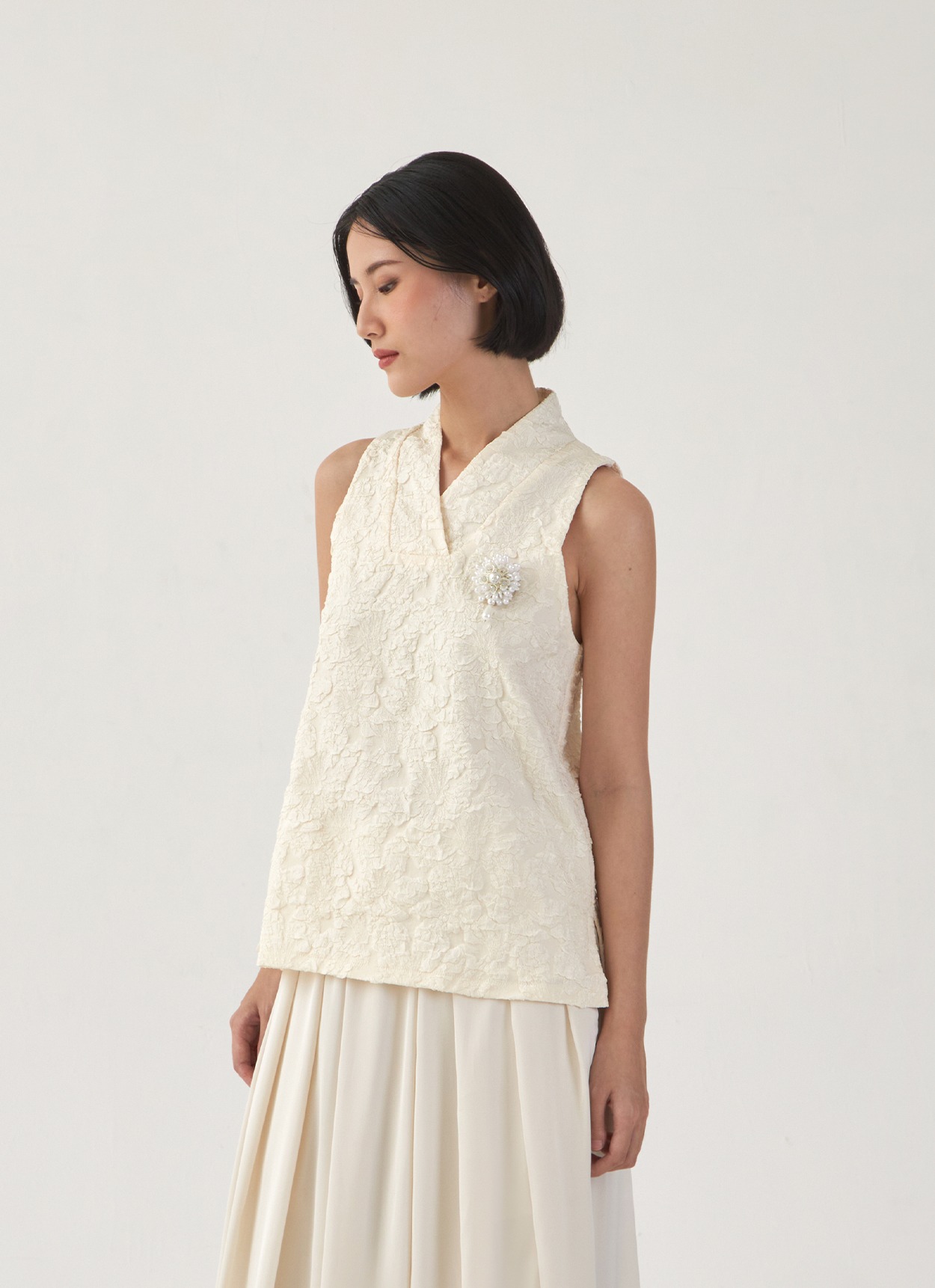 Papier Blouse in White
