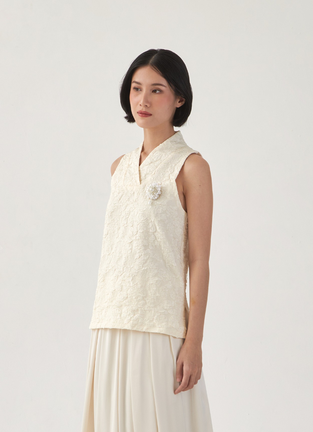 Papier Blouse in White