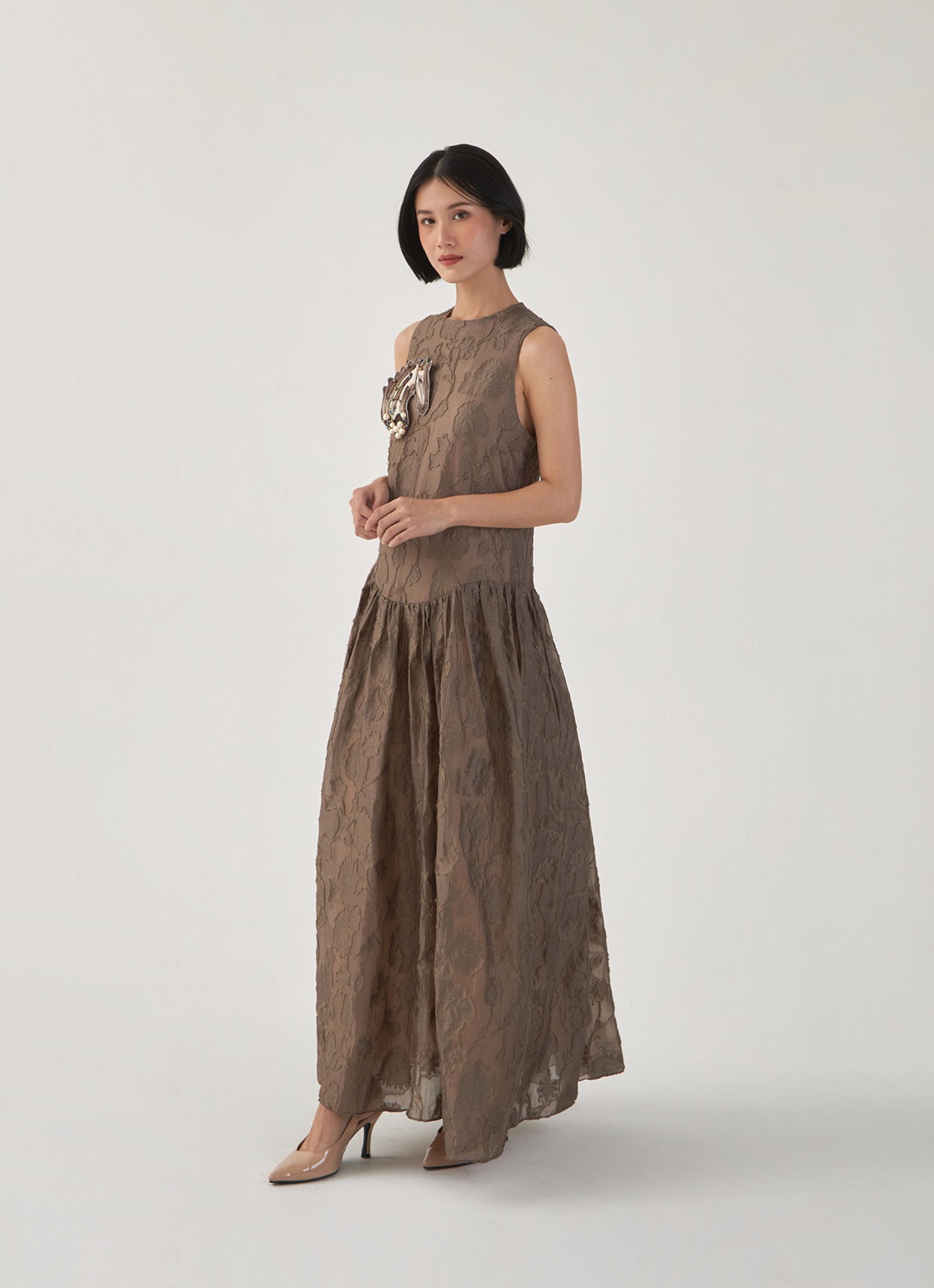 Cheval Dress in Taupe