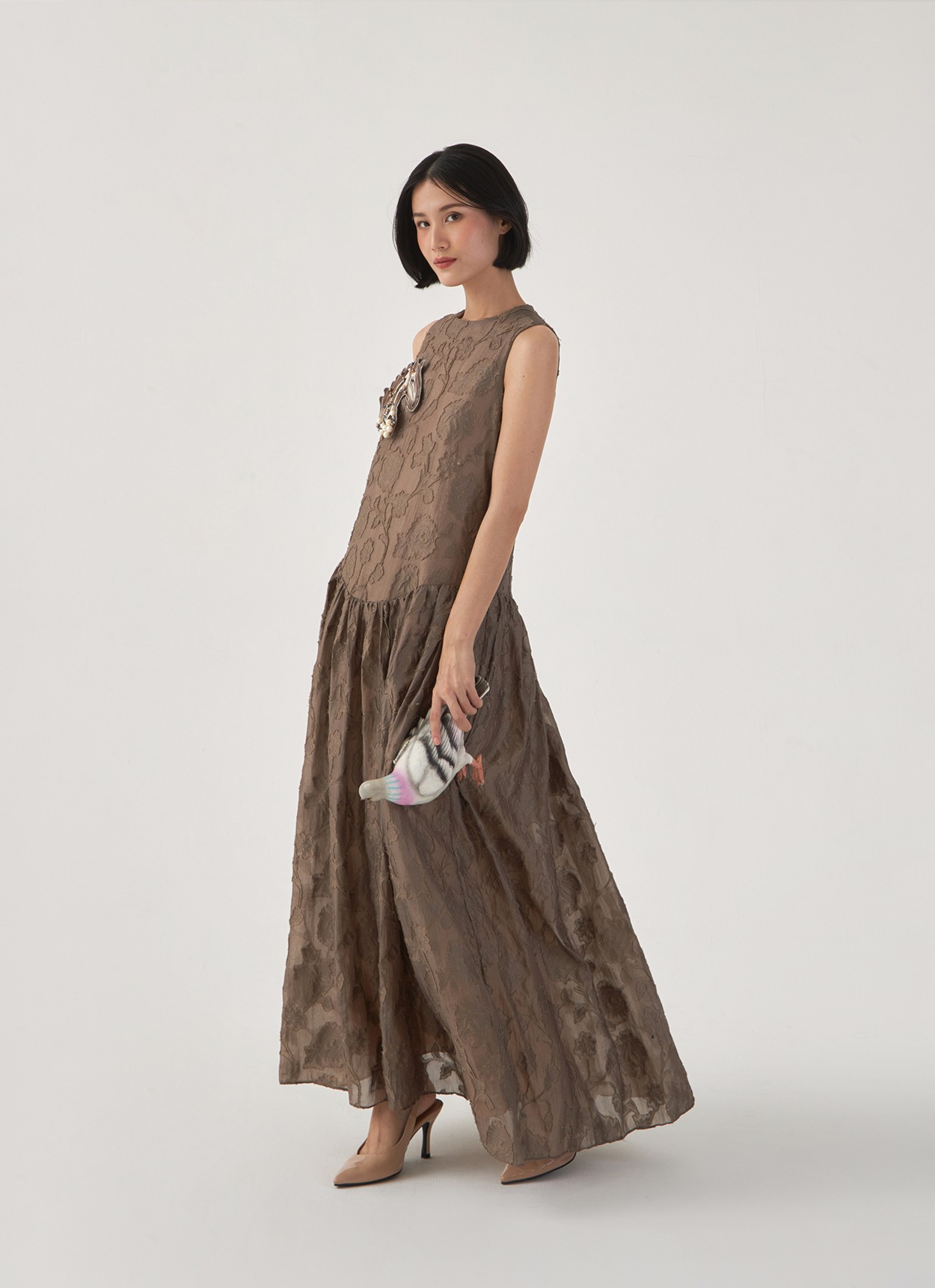 Cheval Dress in Taupe