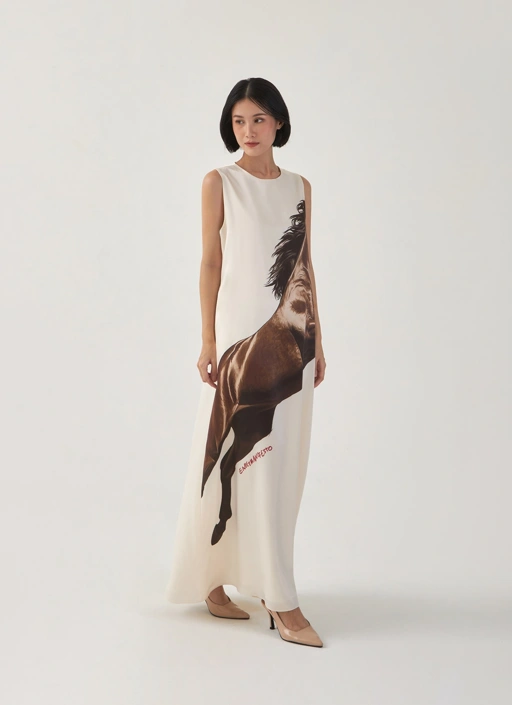 Image of Horse Long Dress in Prints