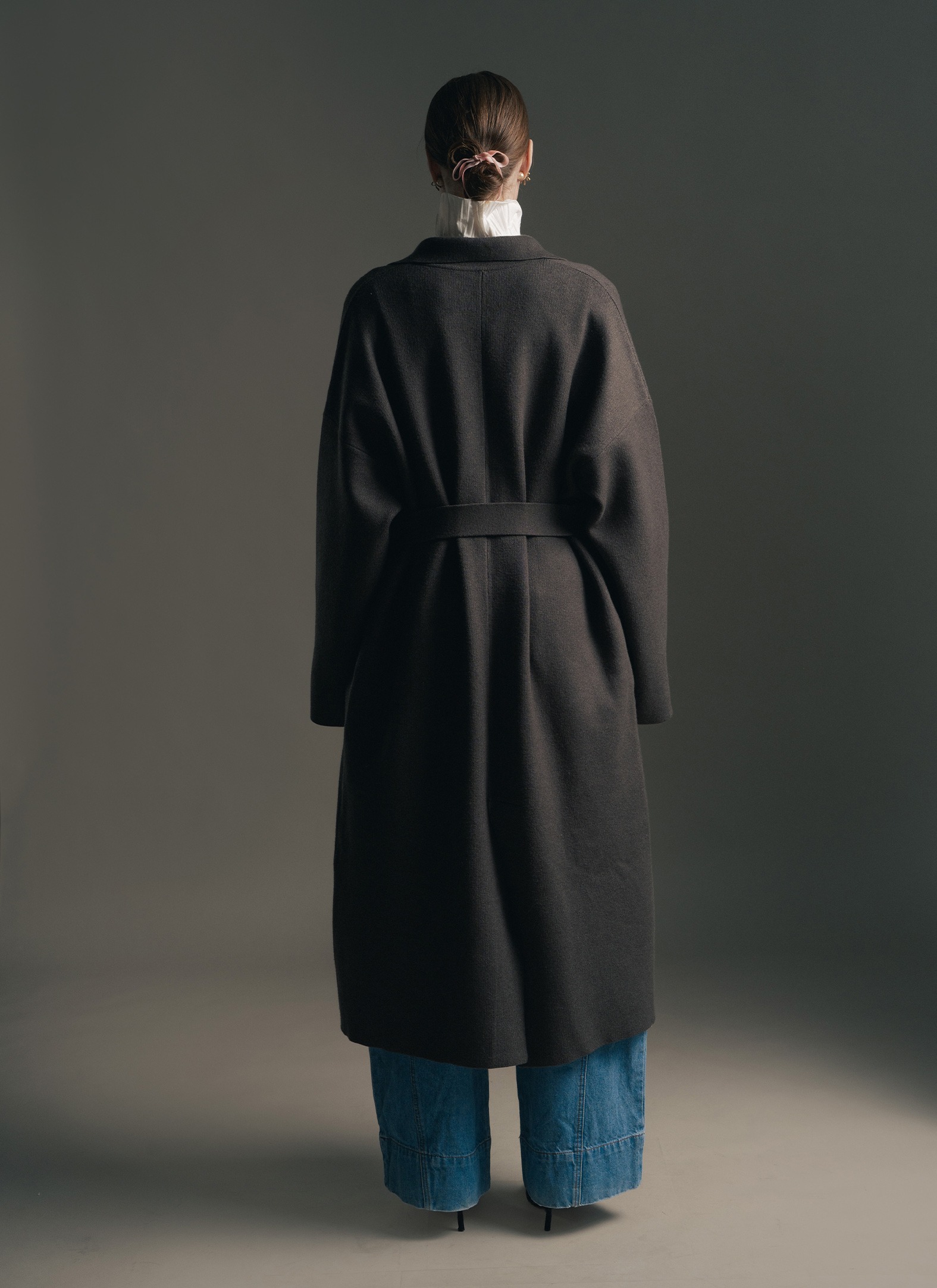 Marie Coat and Balaclava in Dark Grey