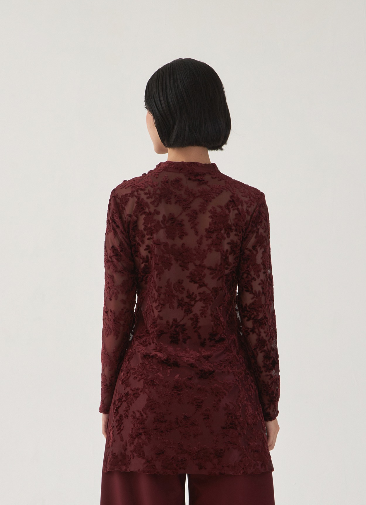 Leura Lace Top in Maroon