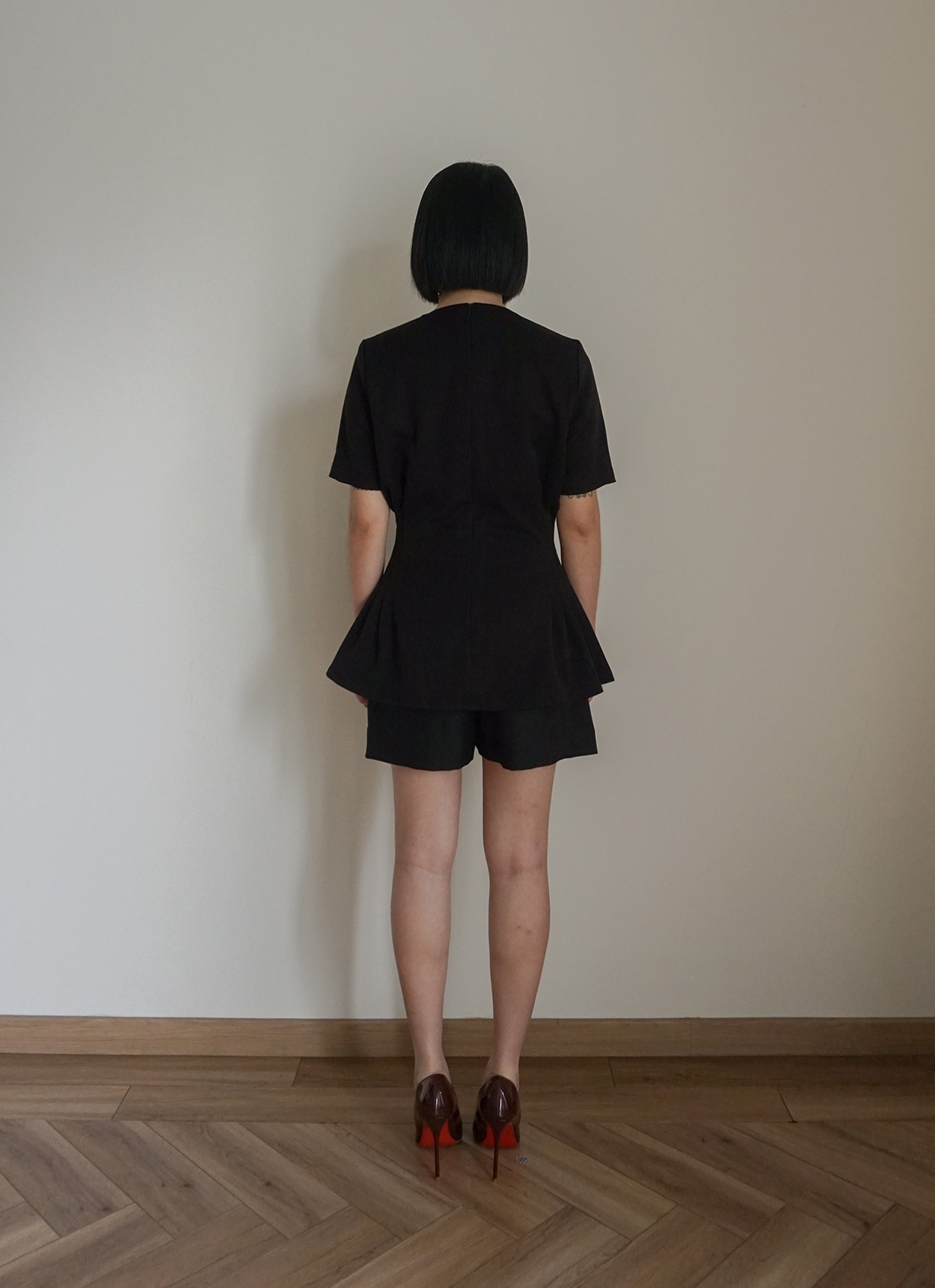 Umbra Peplum Blouse in Black