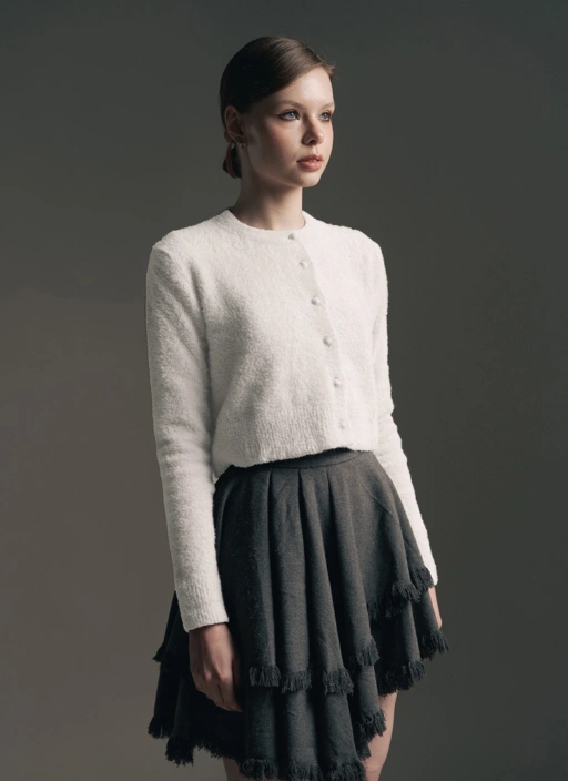 White Swan Fur Cardigan