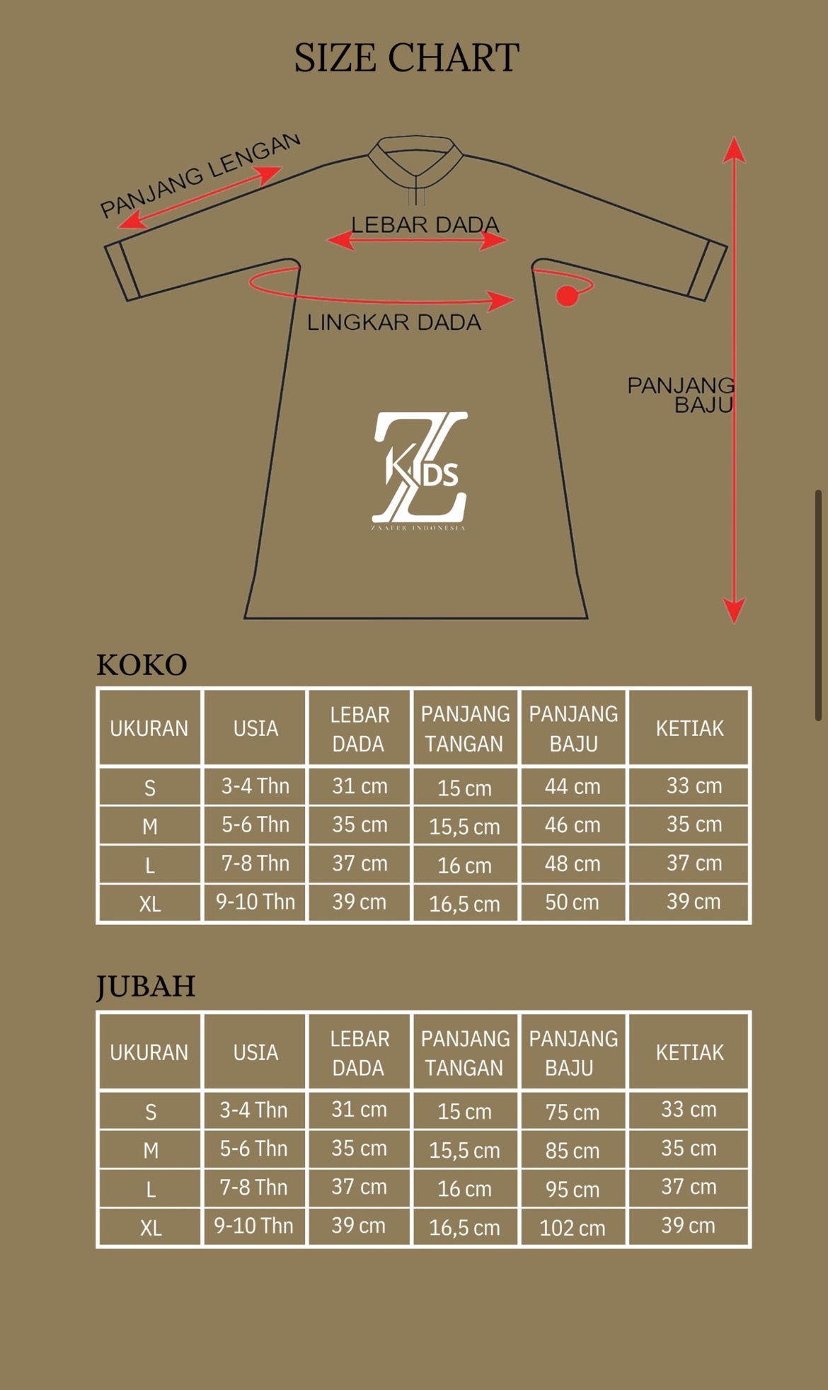 Zaafer Kids Jubah Basic