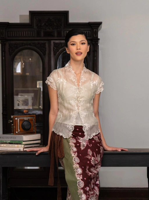 Image of NIRMALA III SHEER EMBROIDERED KEBAYA