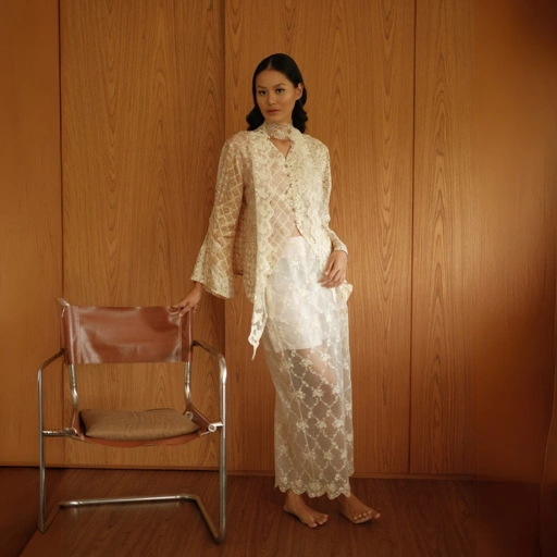 Image of Kartinis - Lakshmi - Atasan Kebaya Set Bordir Lace Batik Modern Wanita