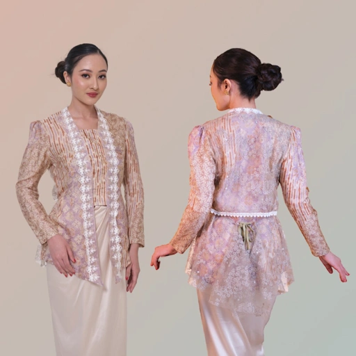 Image of Kartinis - Kaluna - Atasan Kebaya Kutubaru Set Batik Modern Lilit