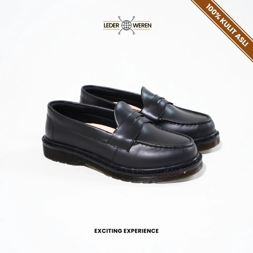 Image of Lederweren Leder Loafer 3 - Sepatu Pantofel Loafers Pria Hitam – Slip-On Formal Nyaman Kerja Kuliah