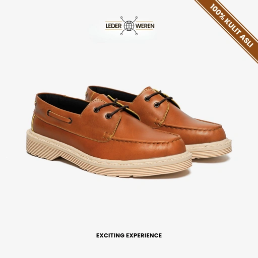 Image of Lederweren - Leder Loafer 5 Mavic Brown - Sepatu Kulit Formal Pria Round Toe Sepatu Loafers Shoes
