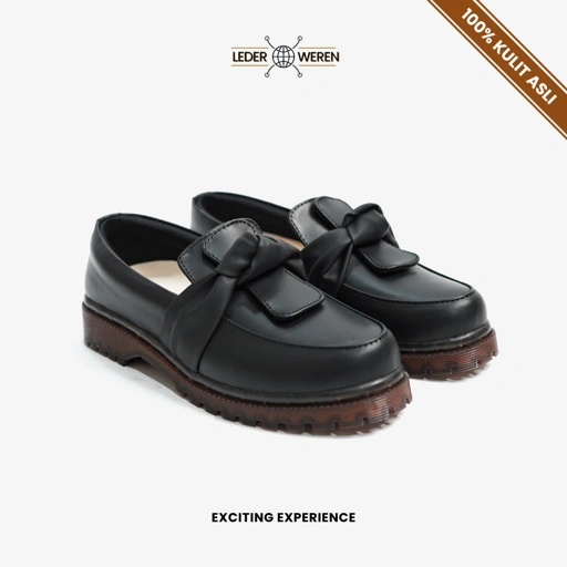 Image of Lederweren Leder Loafer Woman Tape - Sepatu Loafer Wanita Shoes slop