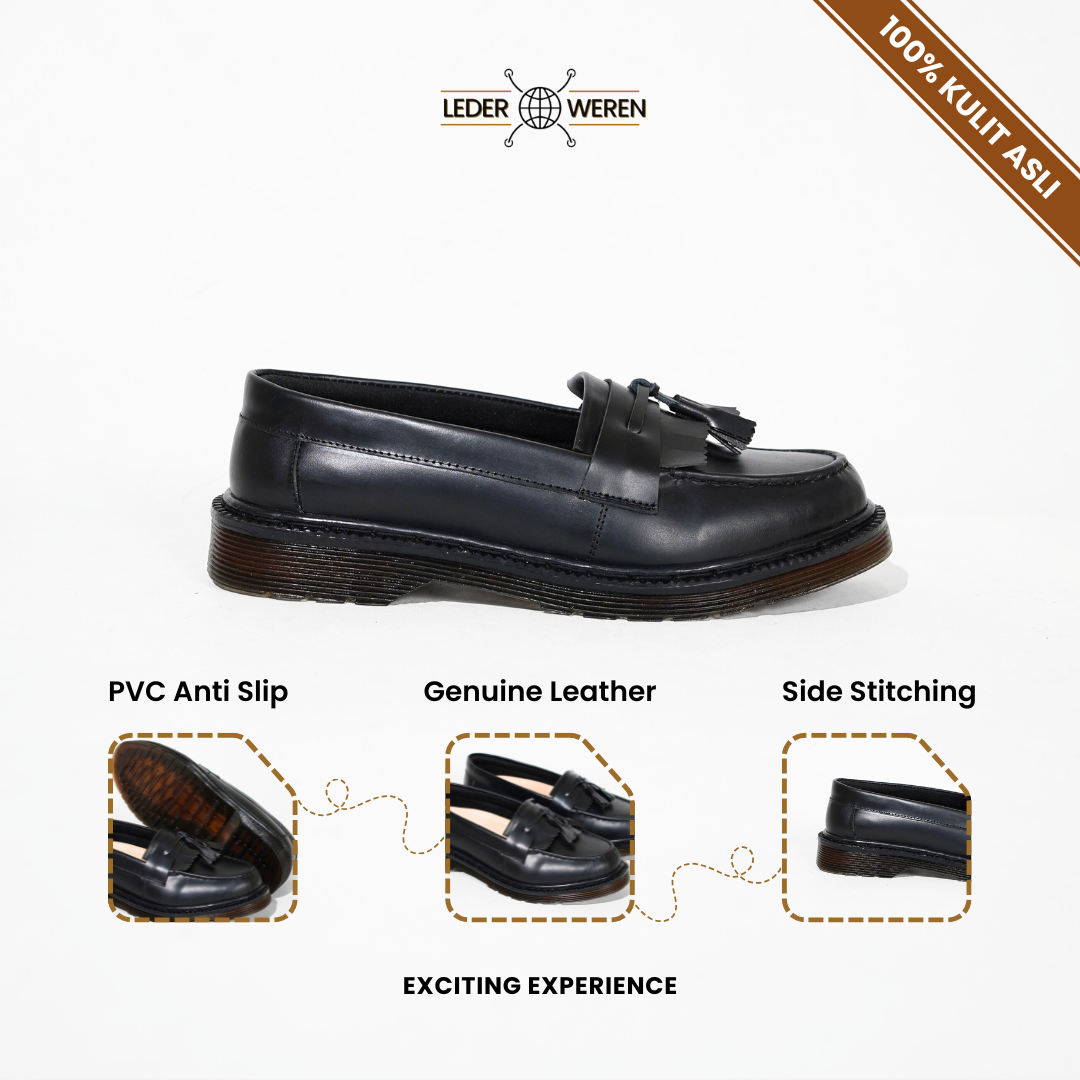 Lederweren - Leder Loafer 2 - Sepatu Loafer Pria | Sepatu Slip On Formal Flat Shoes loafers old money Kerja