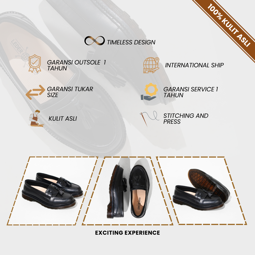 Lederweren - Leder Loafer 2 - Sepatu Loafer Pria | Sepatu Slip On Formal Flat Shoes loafers old money Kerja