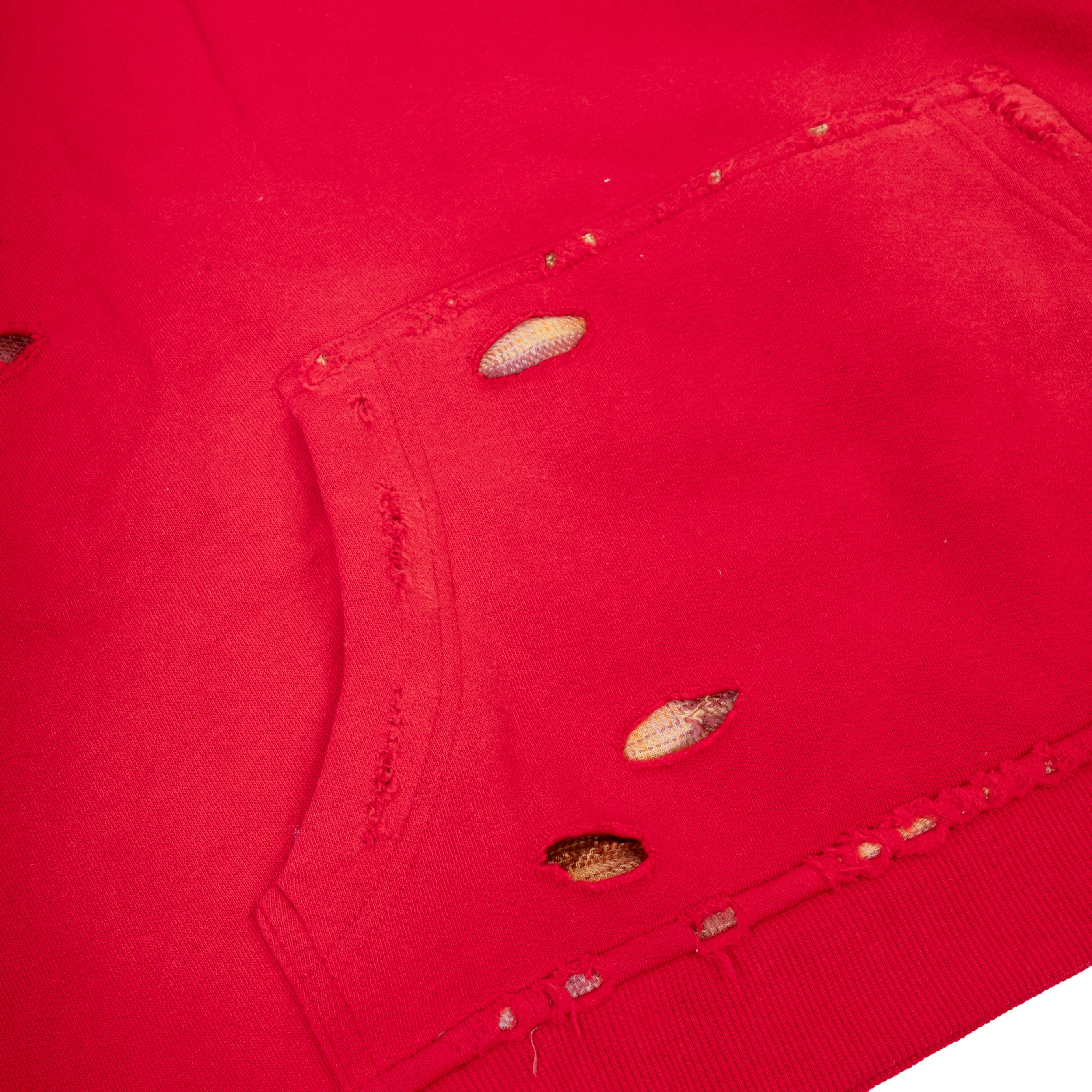 Mercie Studio - Boxy Hoodie Distressed Red