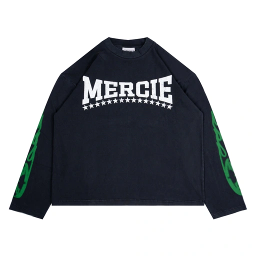 Mercie Studio - Flame Green LS Tee Black Washed
