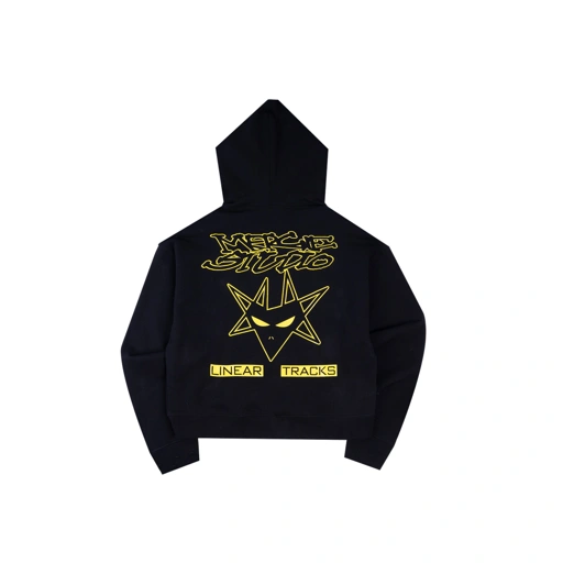  Mercie Studio - Hoodie Black Linear Tracks Back