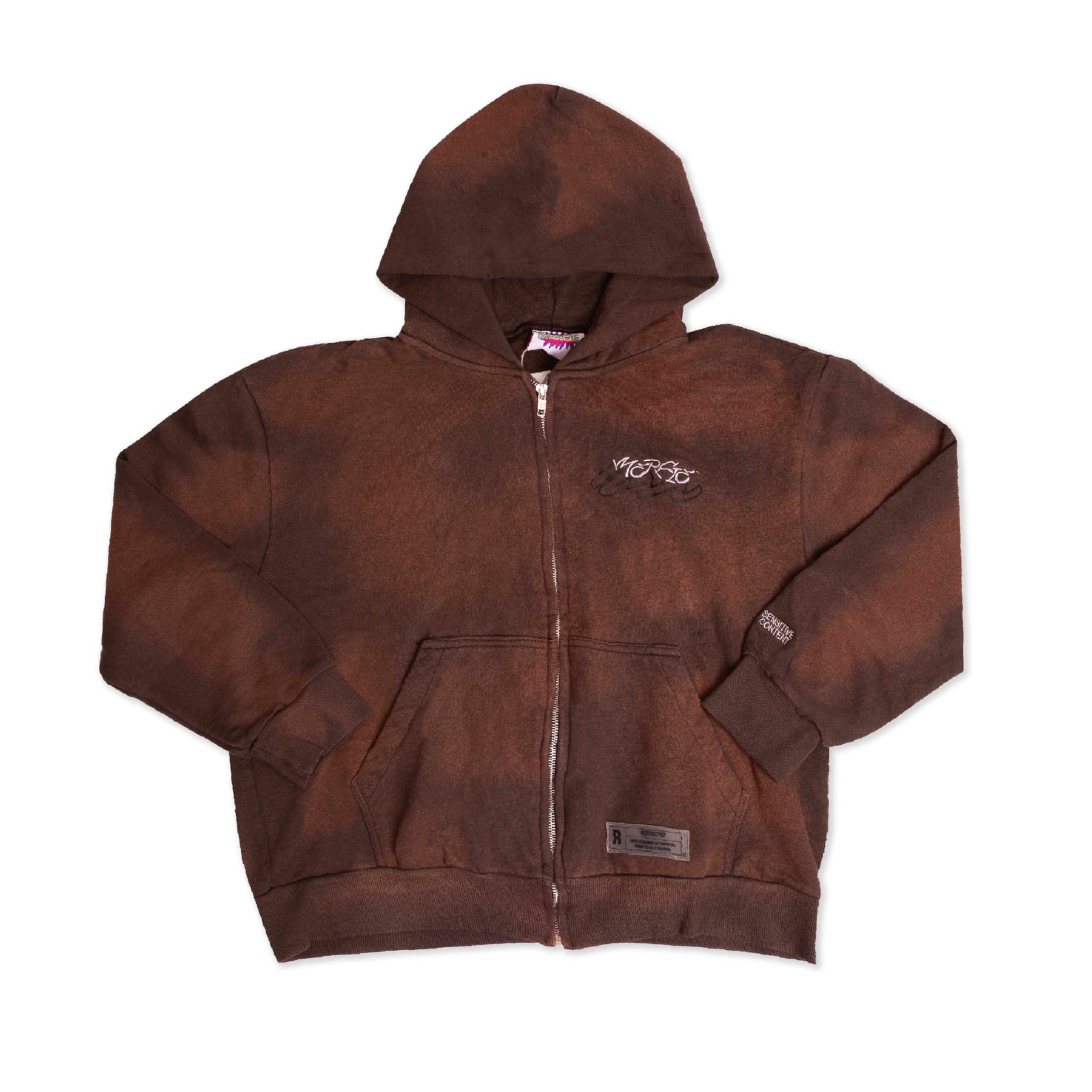 Mercie Studio - Boxy Zipper Hoodie Washed Brown