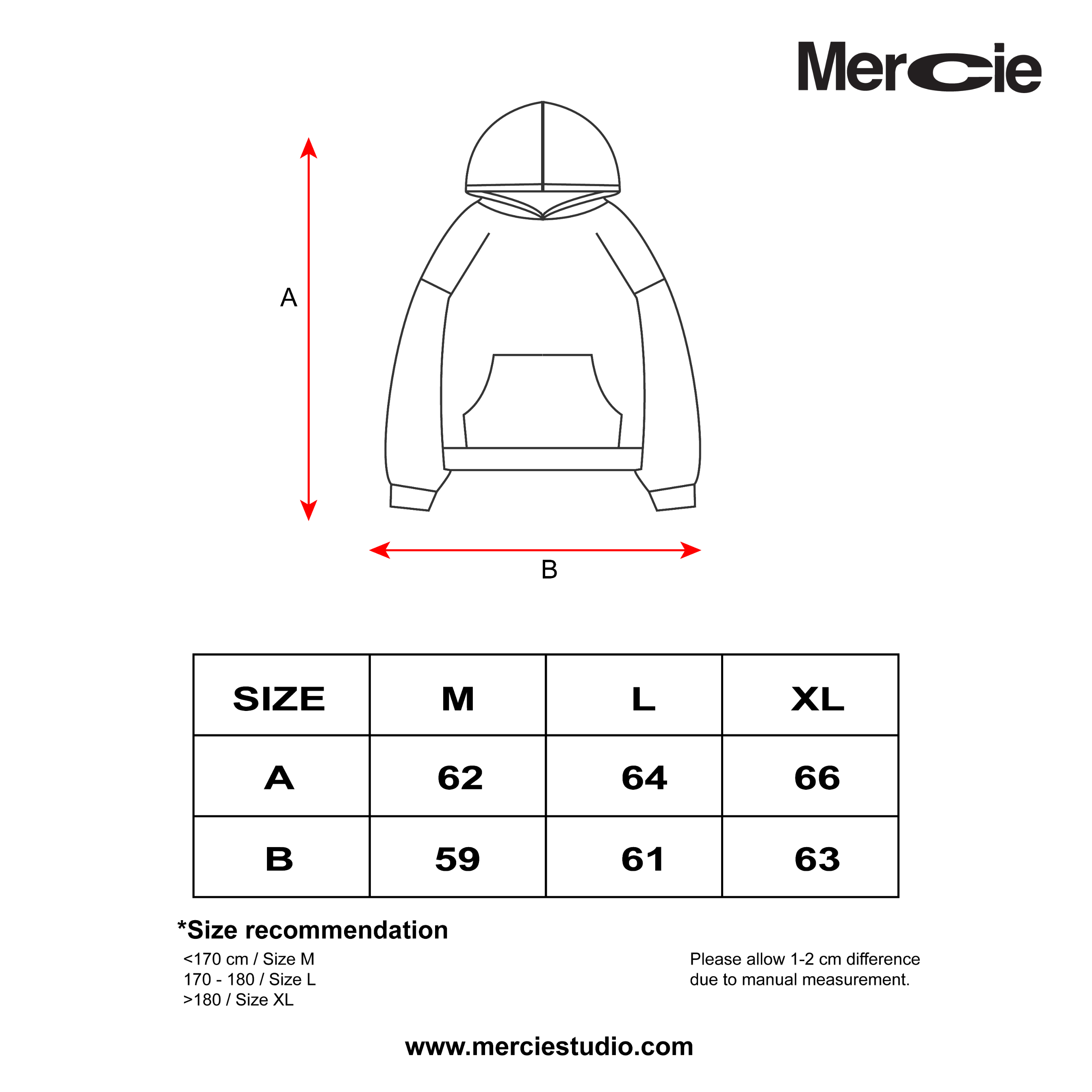 Mercie Studio - Boxy Hoodie Distressed Black