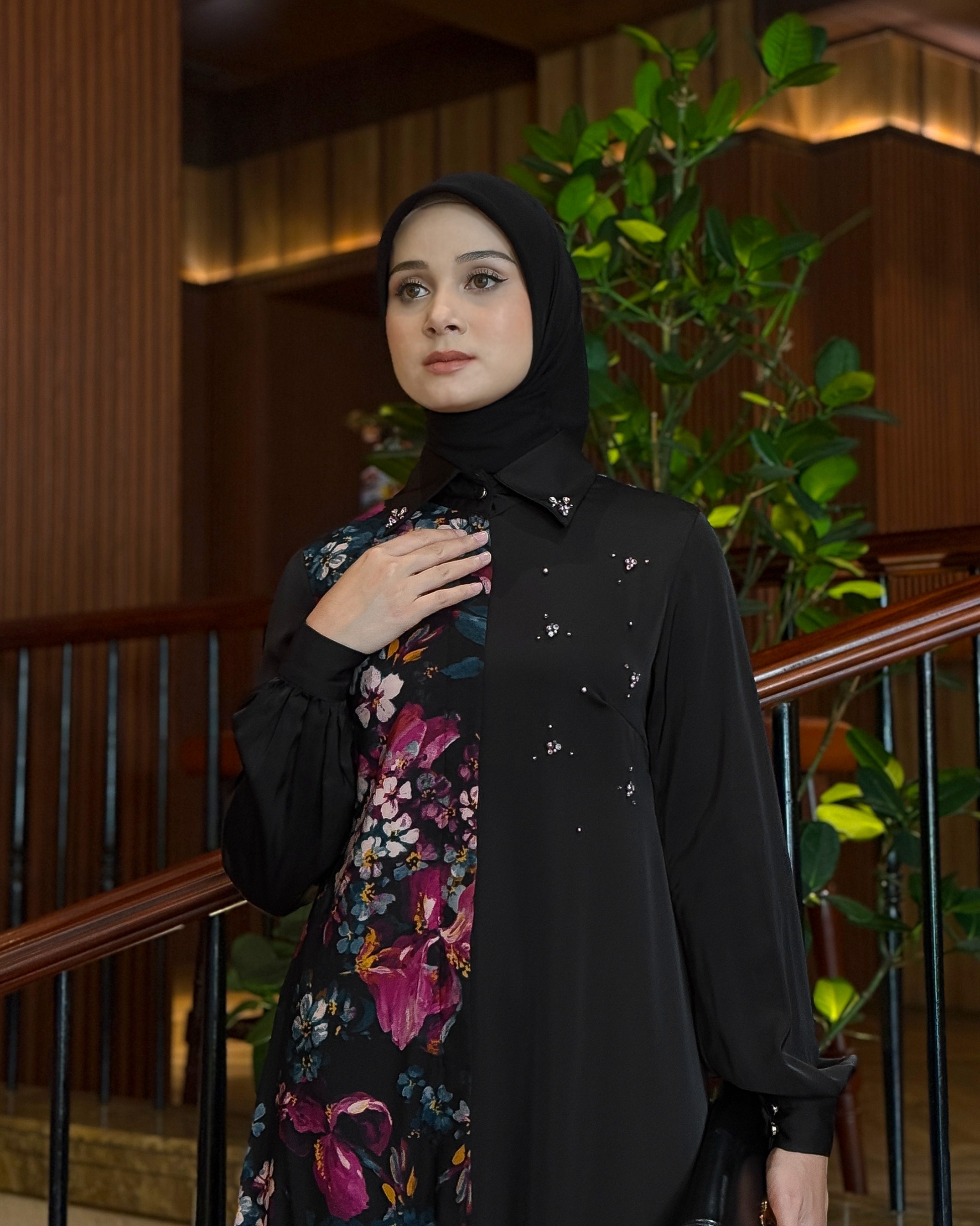 Aylin Dress (Black Flower)