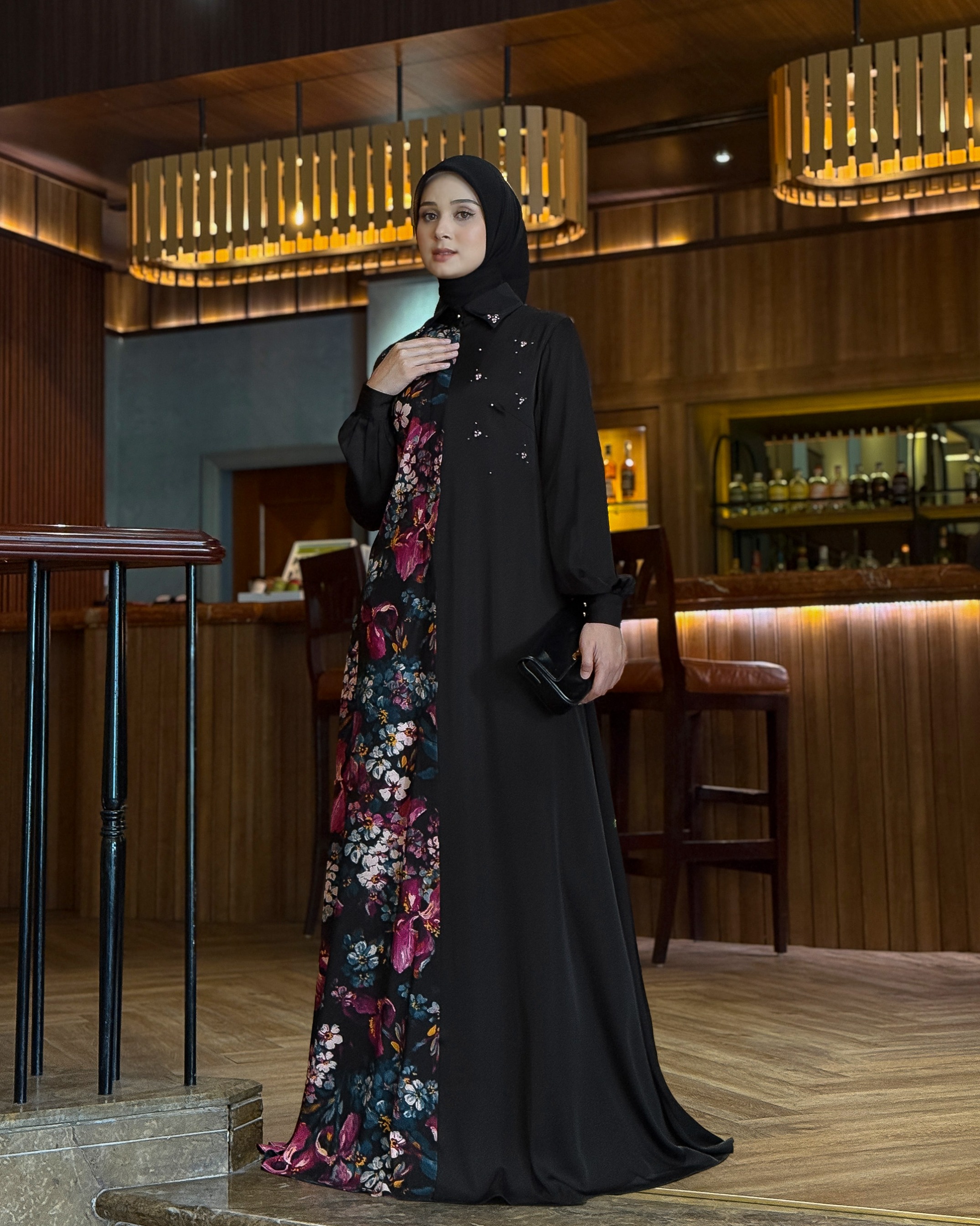 Aylin Dress (Black Flower)