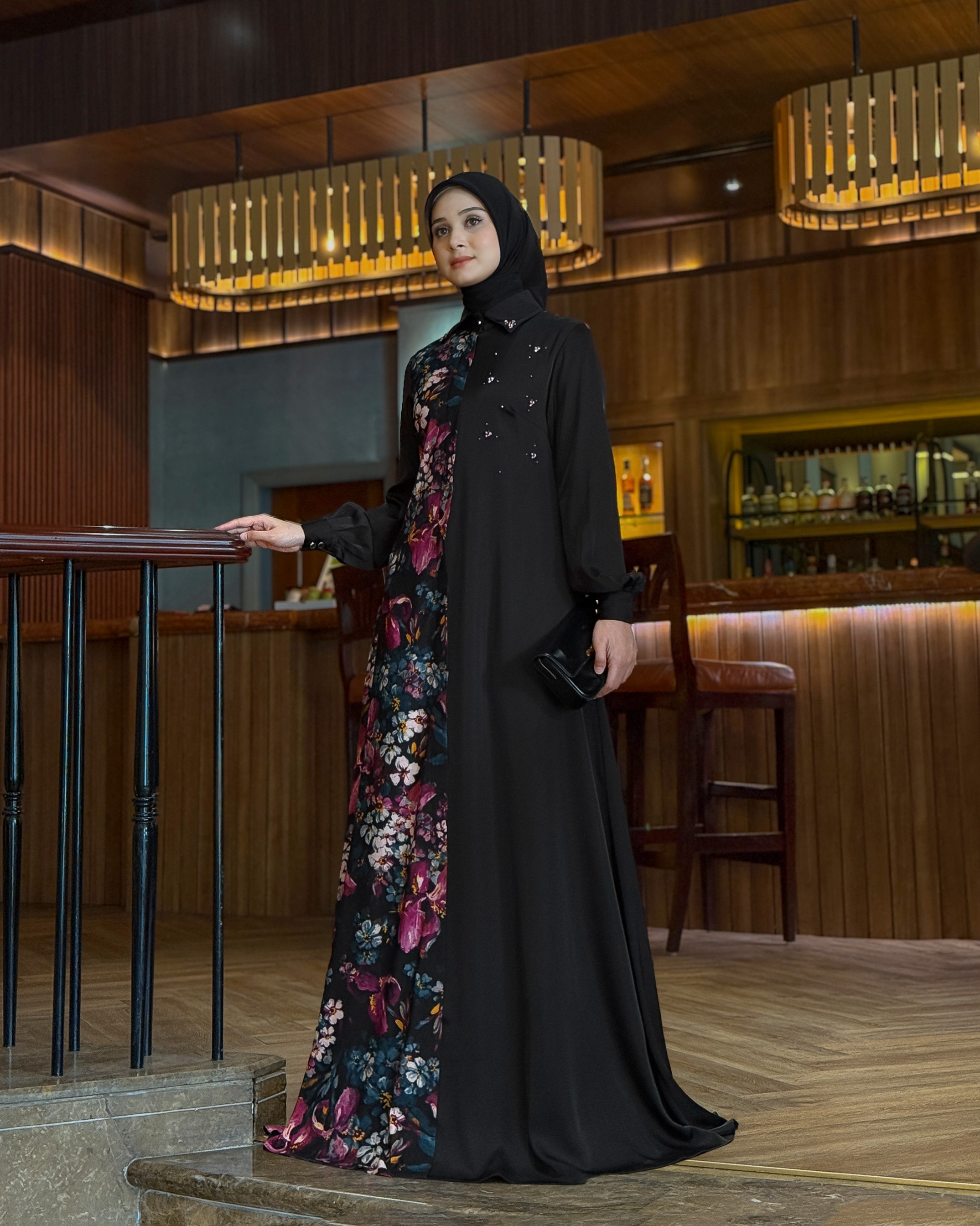 Aylin Dress (Black Flower)