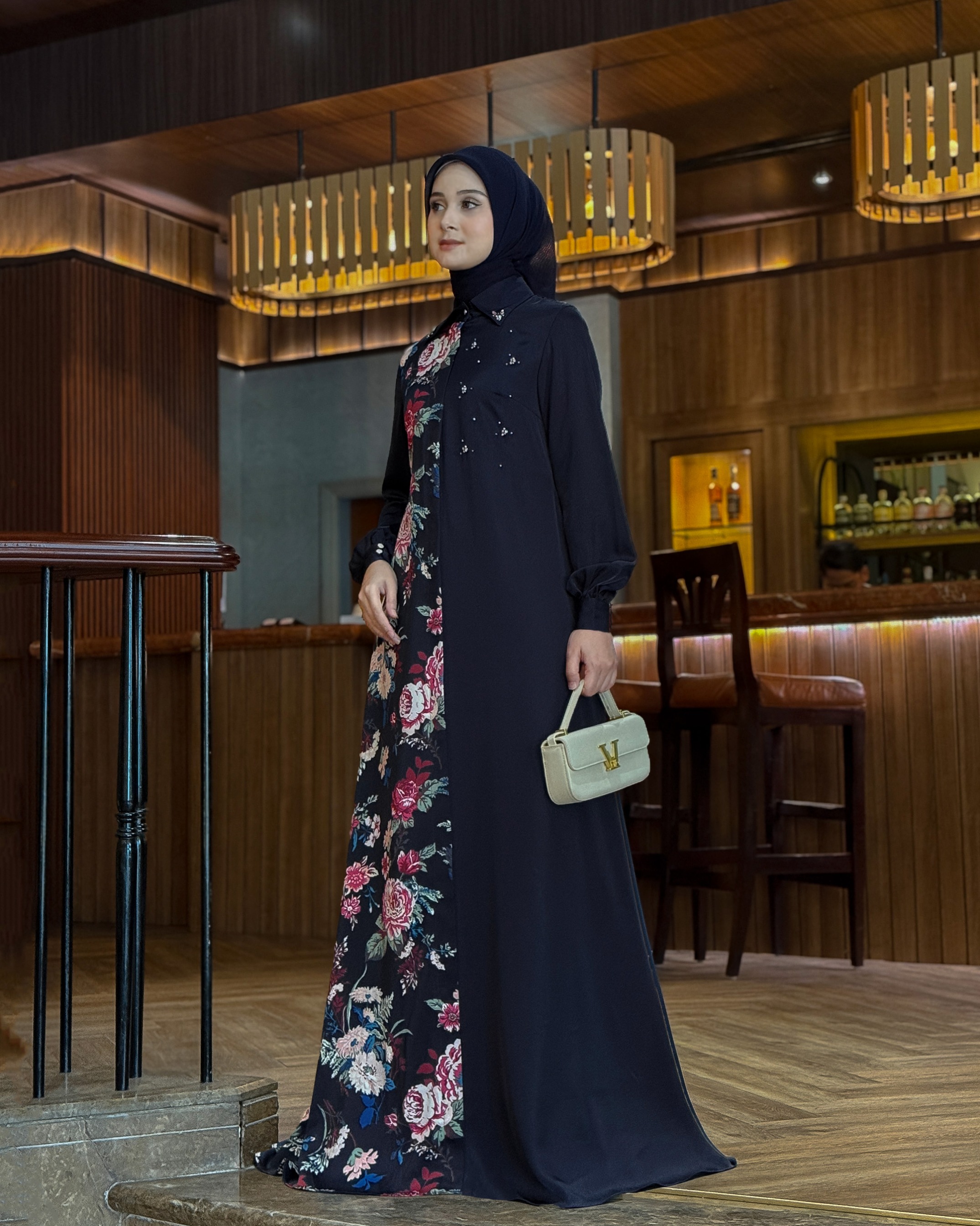 Aylin Dress (Navy Burgundy)