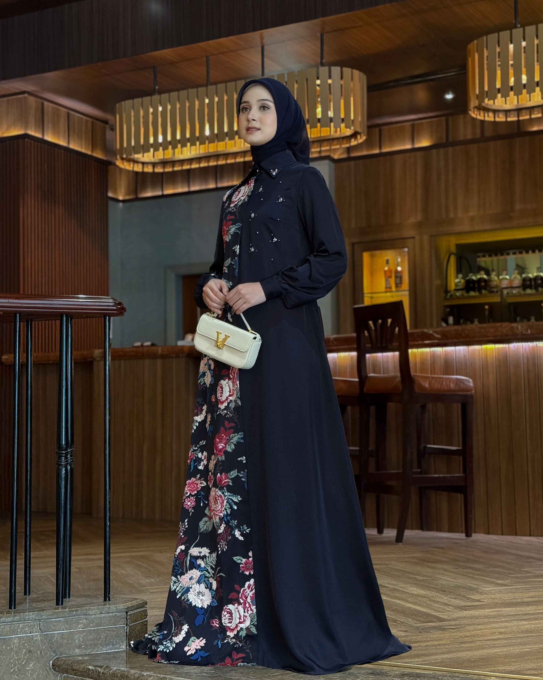 Aylin Dress (Navy Burgundy)