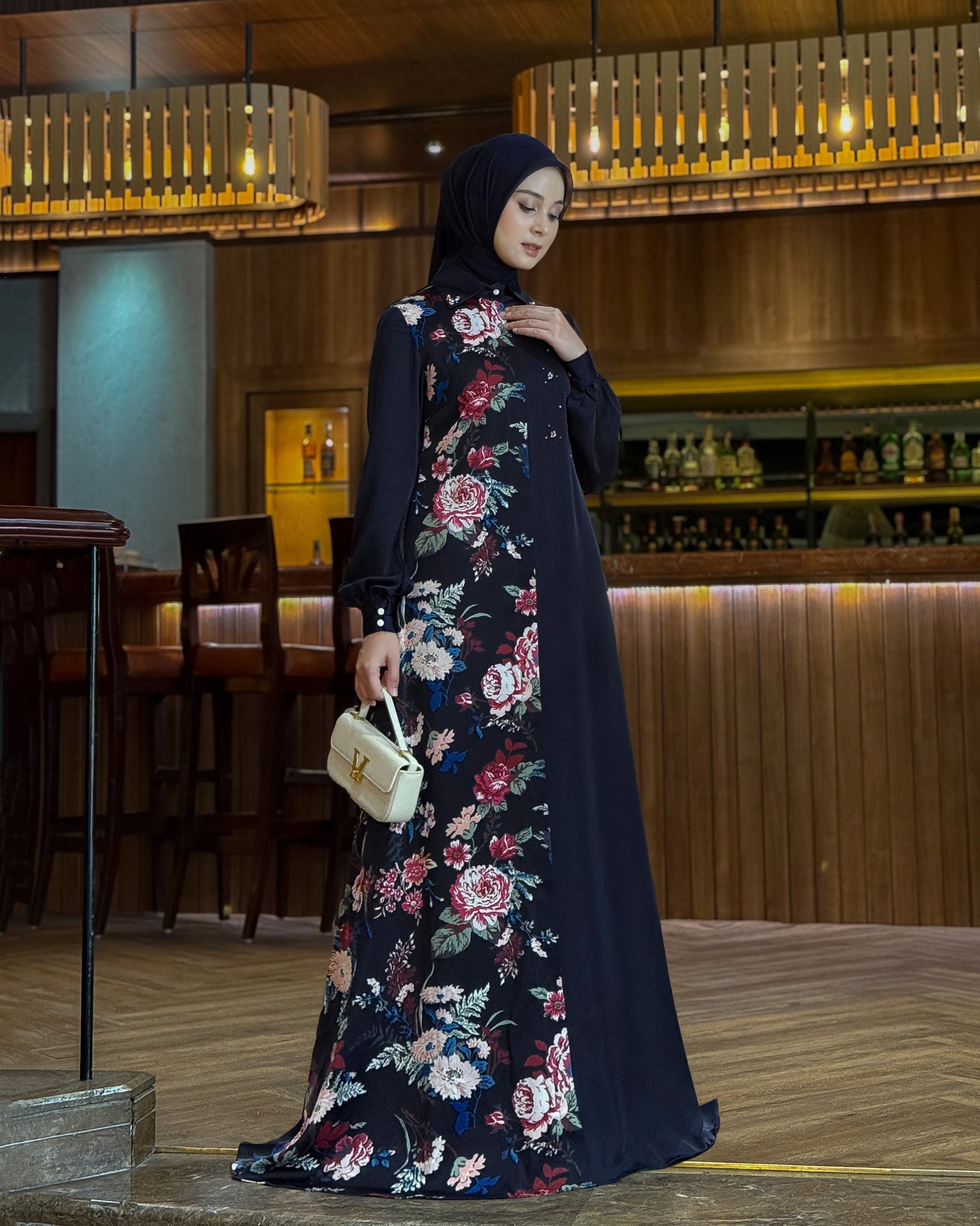 Aylin Dress (Navy Burgundy)