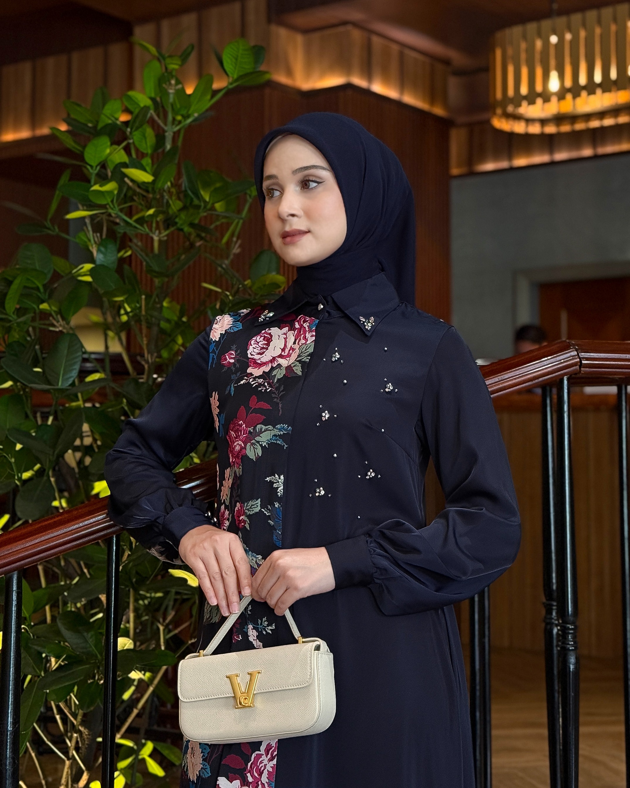 Aylin Dress (Navy Burgundy)