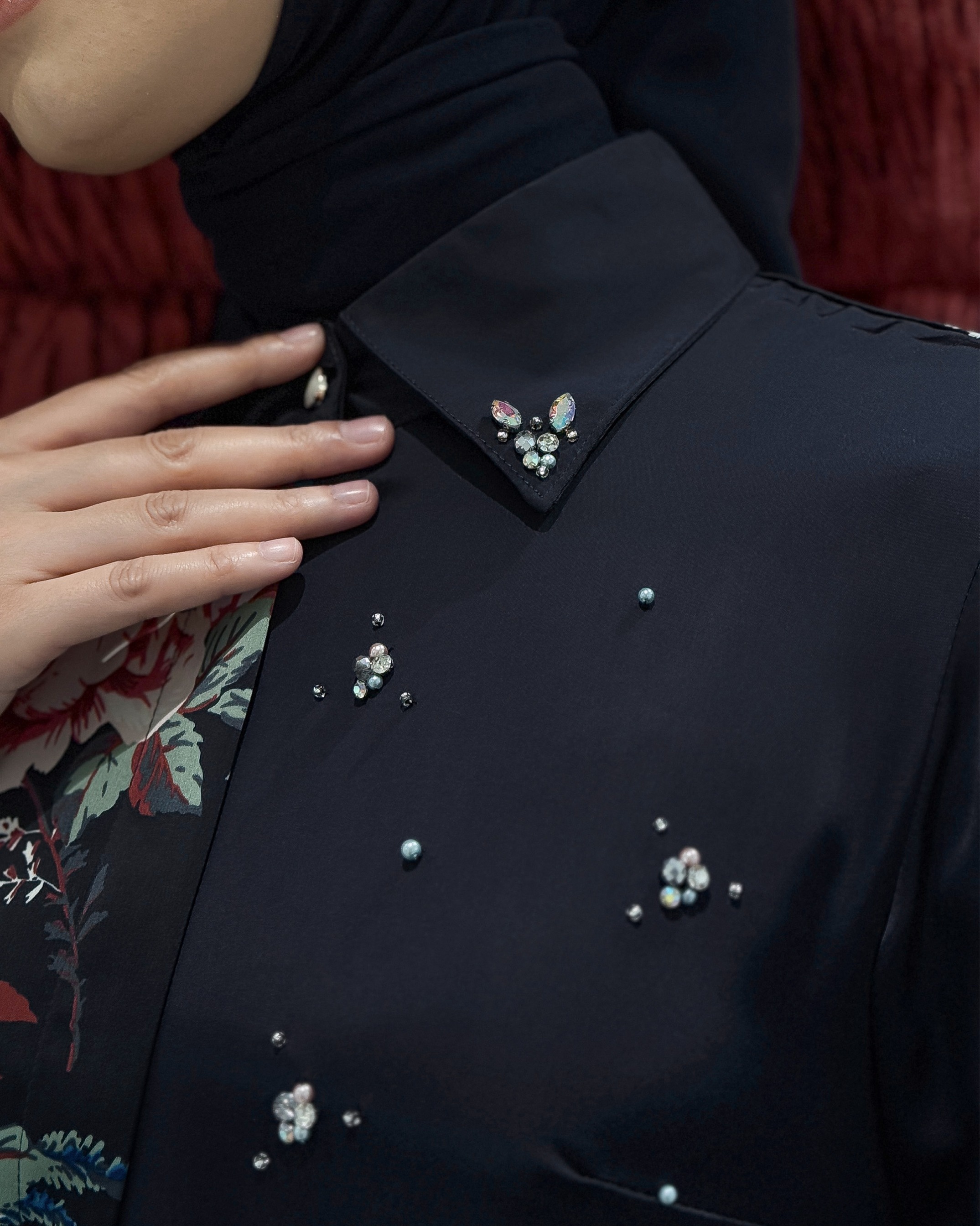 Aylin Dress (Navy Burgundy)