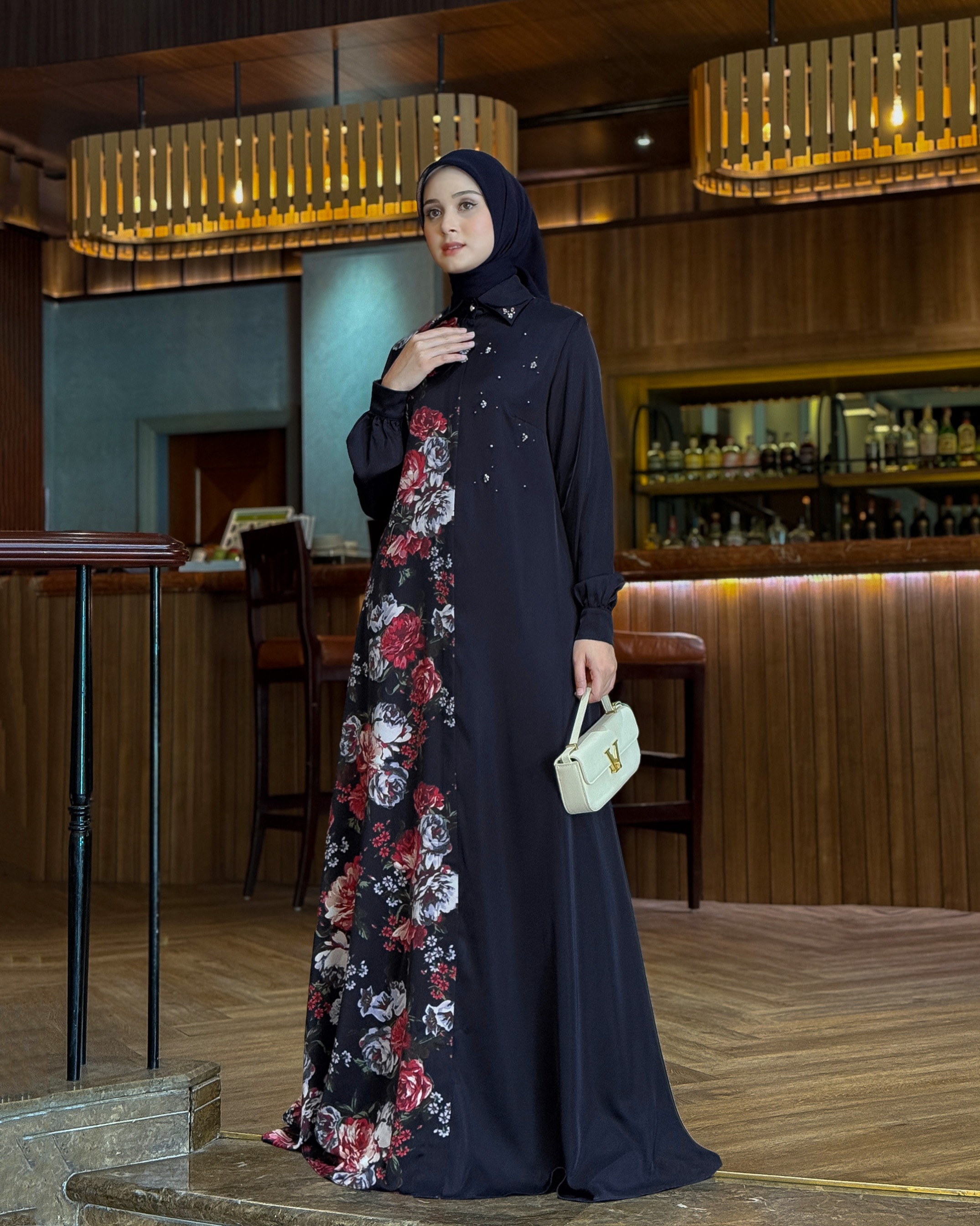 Aylin Dress (Navy Red Cherry)