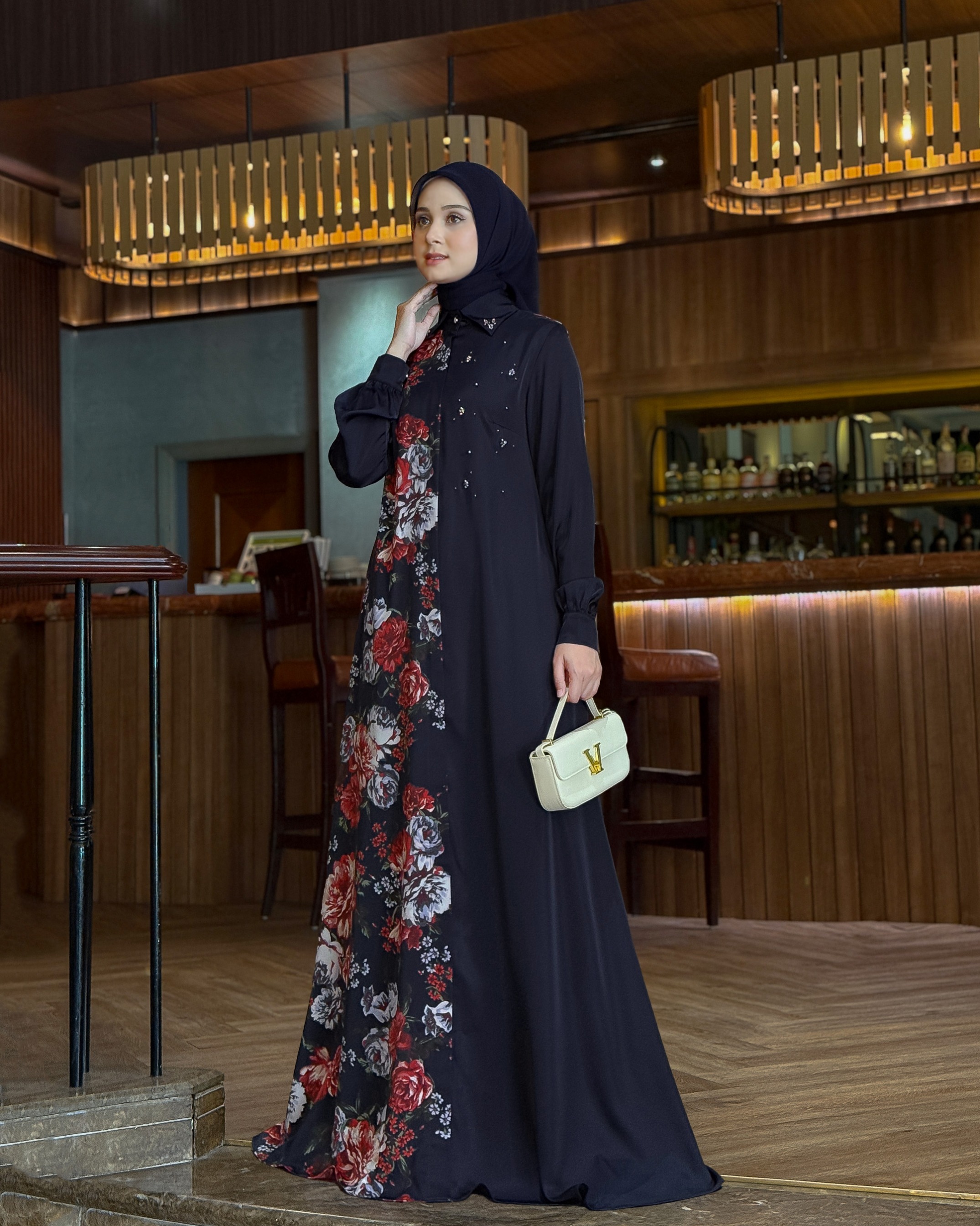 Aylin Dress (Navy Red Cherry)