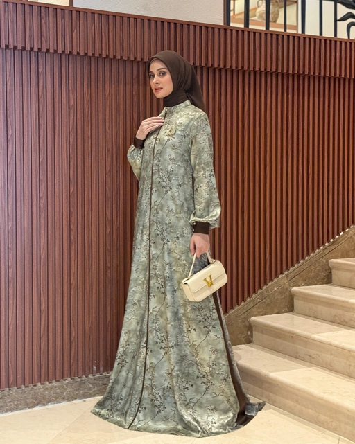 Lamia Dress (Sage Espresso)