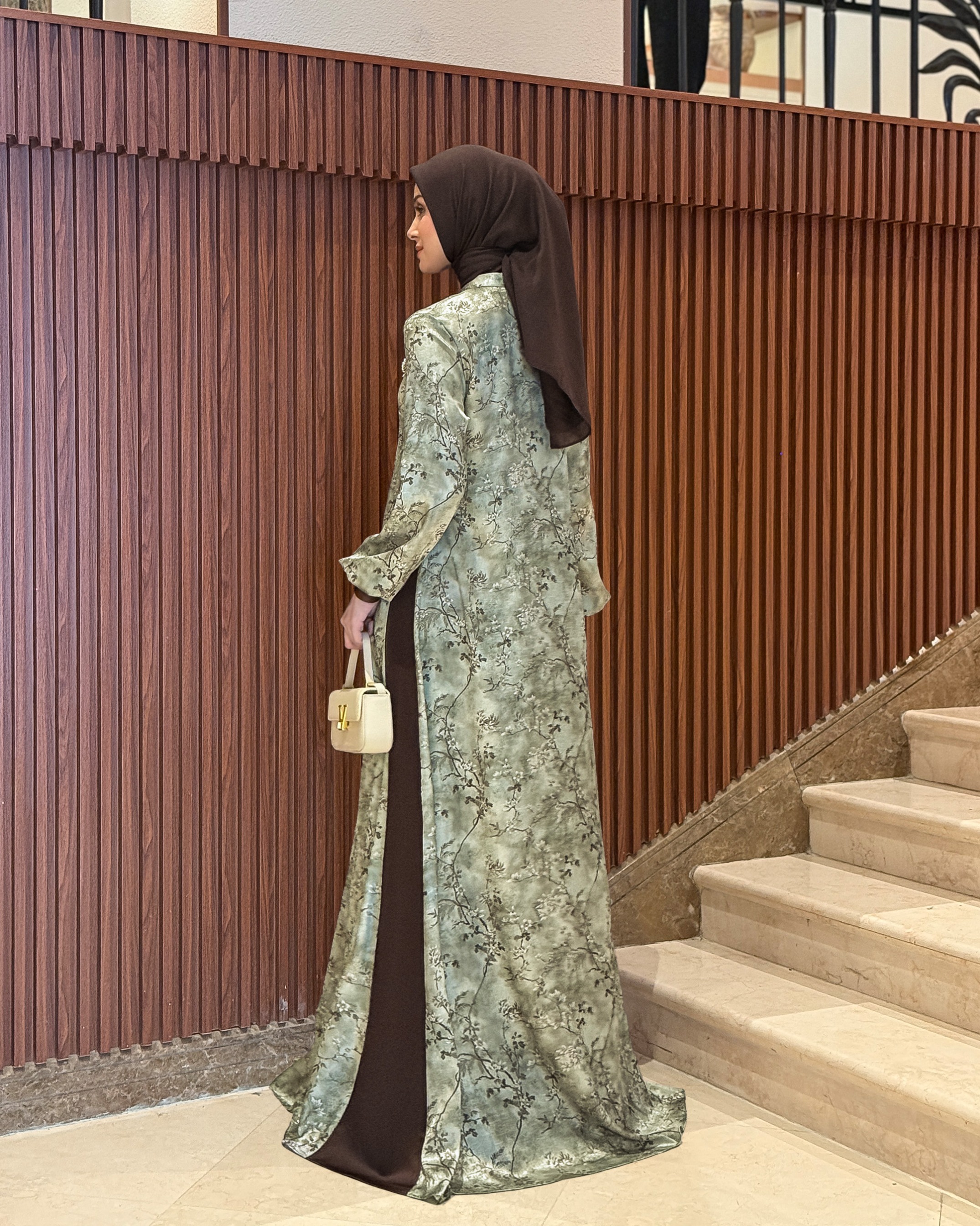 Lamia Dress (Sage Espresso)